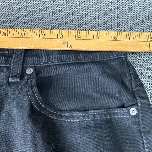 Levis 505 Mens Black Denim Jeans W34 L30 Straight Fit - Picture 6 of 9